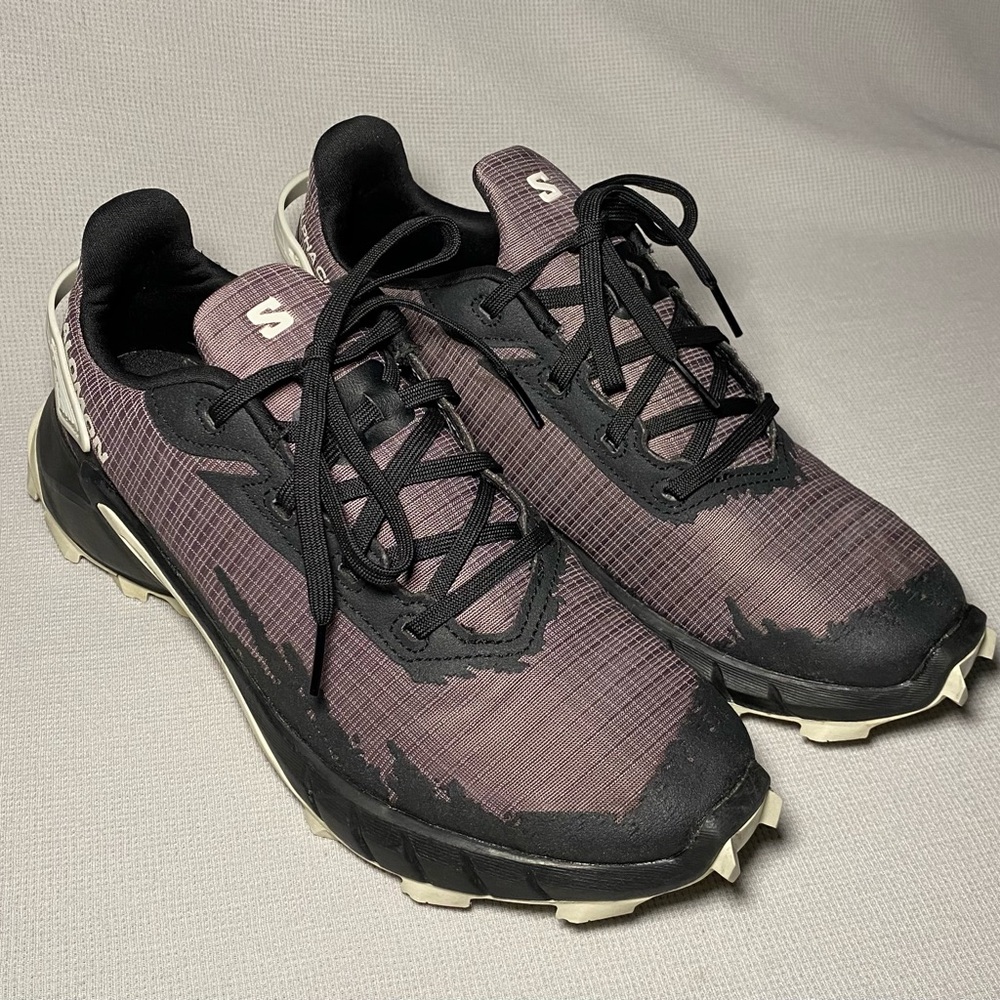 SOLD Salomon Alphacross 4 Hiking Shoe Moonsc/Black/Lunar Size EU39.3 W9 M7.5